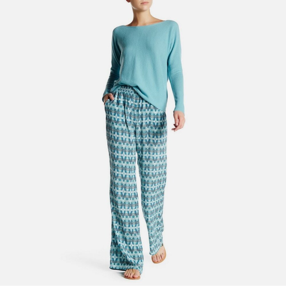 Joie Isabeli Printed Silk Pants Haze Blue